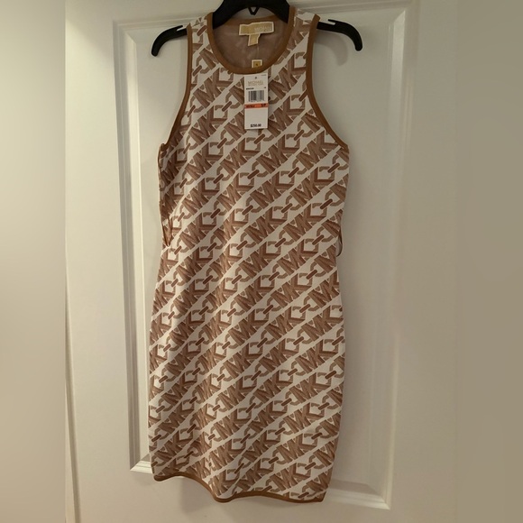 MICHAEL KORS EMPIRE LOGO JACQUARD MINI DRESS – SIZE SMALL - Picture 10 of 16